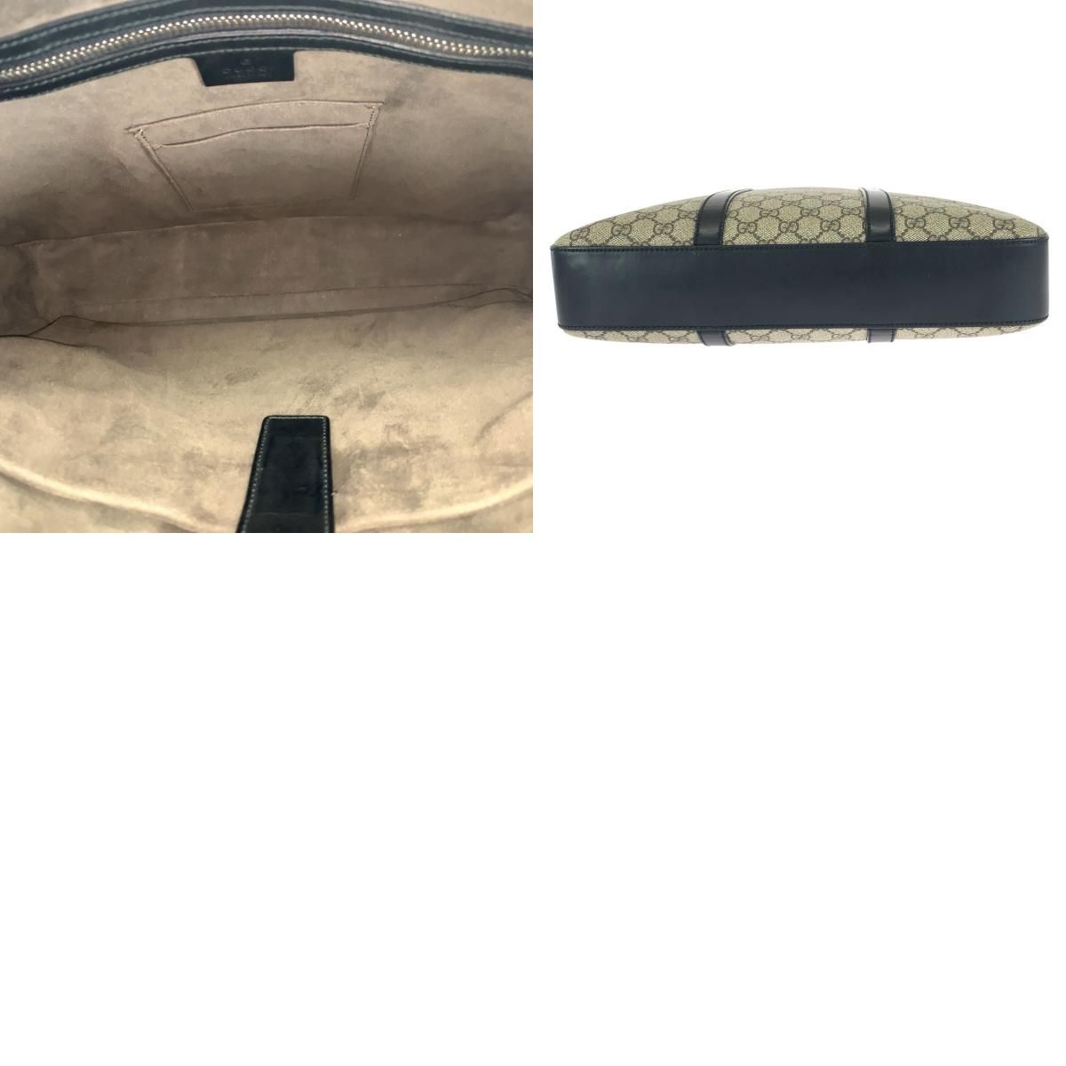 Gucci 2-Way Beige Black Silver GG Supreme Canvas Leather — view 9