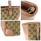 Gucci 2-Way Beige Pink Gold GG Canvas Leather Tote — view 5
