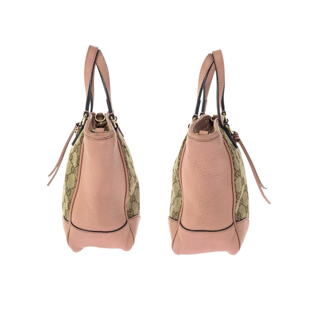 Gucci 2-Way Beige Pink Gold GG Canvas Leather Tote — view 8