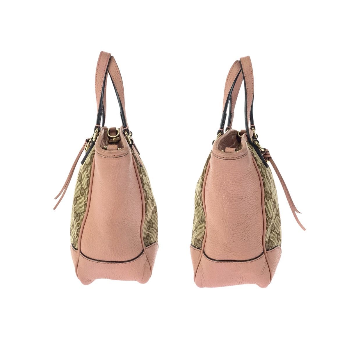 Gucci 2-Way Beige Pink Gold GG Canvas Leather Tote — view 8