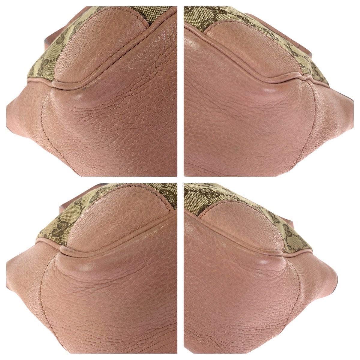 Gucci 2-Way Beige Pink Gold GG Canvas Leather Tote — view 3