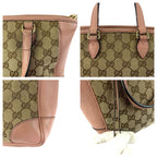 Gucci 2-Way Beige Pink Gold GG Canvas Leather Tote — view 6