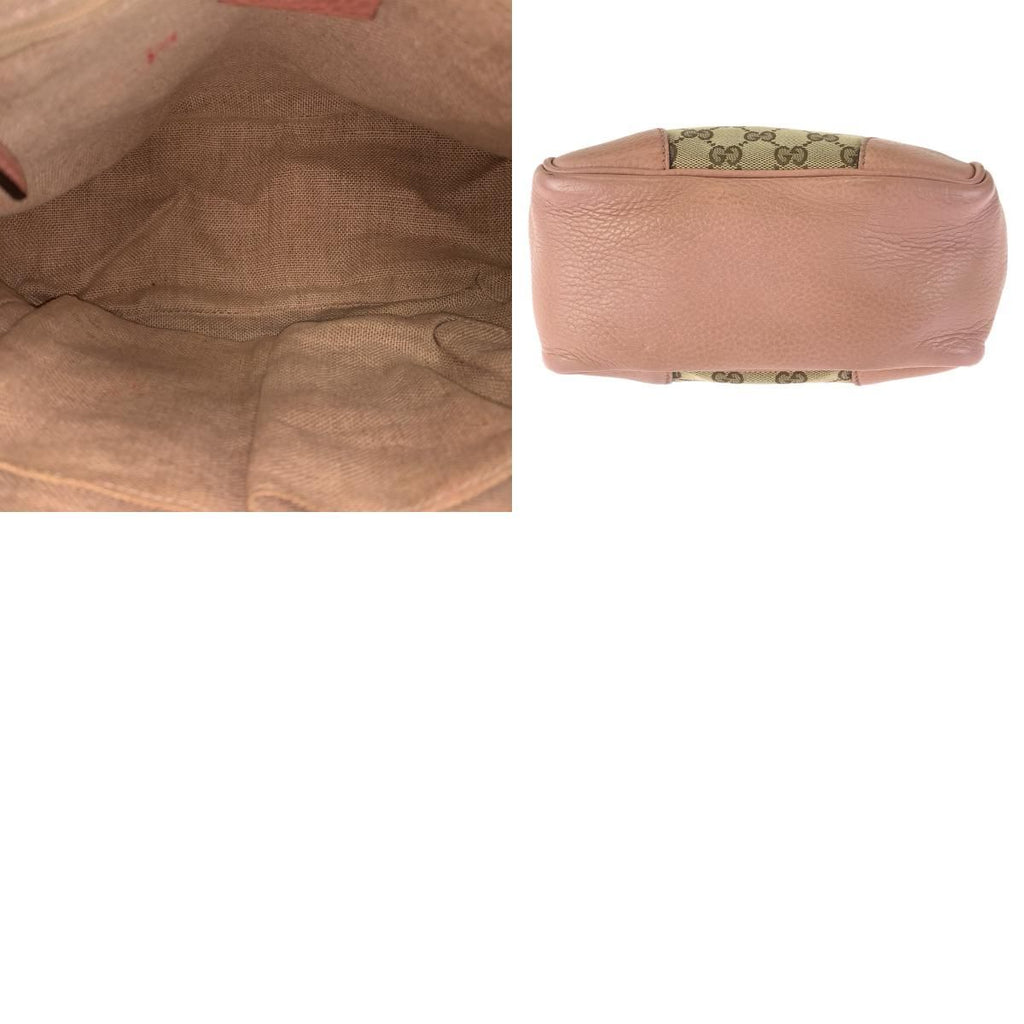 Gucci 2-Way Beige Pink Gold GG Canvas Leather Tote — view 9
