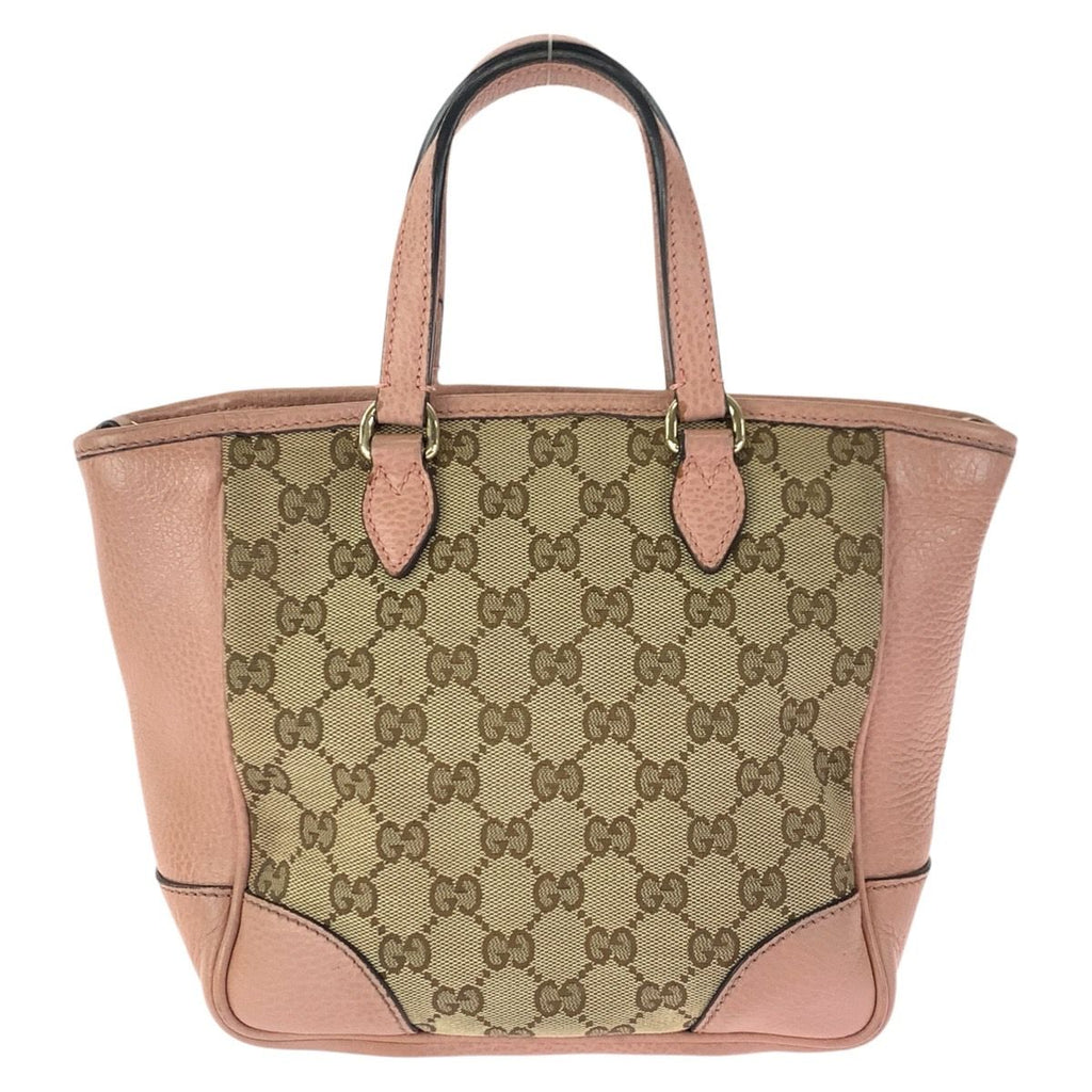 Gucci 2-Way Beige Pink Gold GG Canvas Leather Tote — view 2
