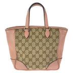 Gucci 2-Way Beige Pink Gold GG Canvas Leather Tote — view 2