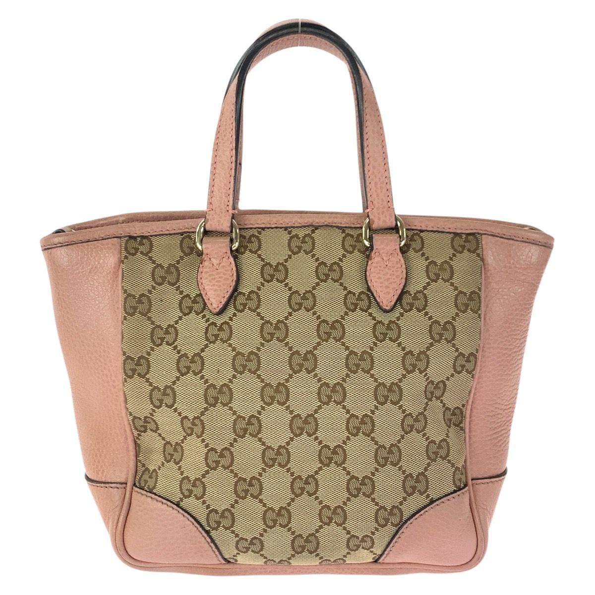 Gucci 2-Way Beige Pink Gold GG Canvas Leather Tote — view 2