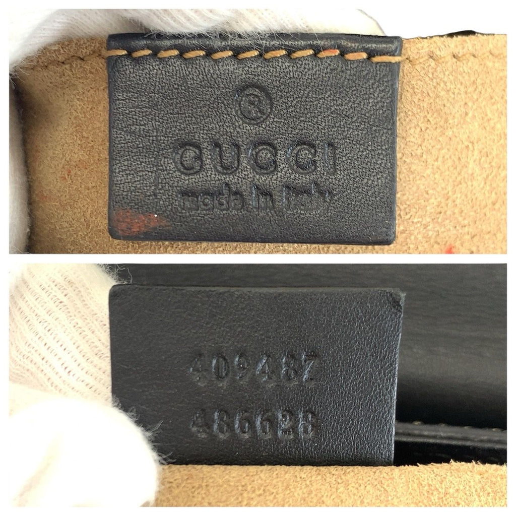 Gucci Padlock Beige Black Gold GG Supreme Canvas Leather Chain Shoulder Bag — view 4