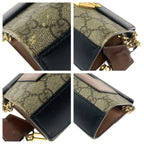 Gucci Padlock Beige Black Gold GG Supreme Canvas Leather Chain Shoulder Bag — view 3
