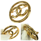 Chanel Vintage CC Logo Gold Plated Brooch 93 — view 4
