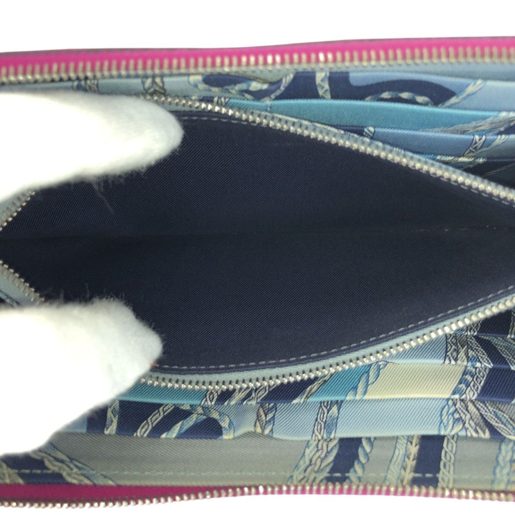 Hermes Azap Long Silk in Rose Tyrian Pink Silver Veau Round Coin Purse — view 8