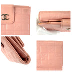Chanel Vintage Icon Choco Bar CC Logo Pink Silver Lambskin Folding — view 6