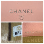Chanel Vintage Icon Choco Bar CC Logo Pink Silver Lambskin Folding — view 5