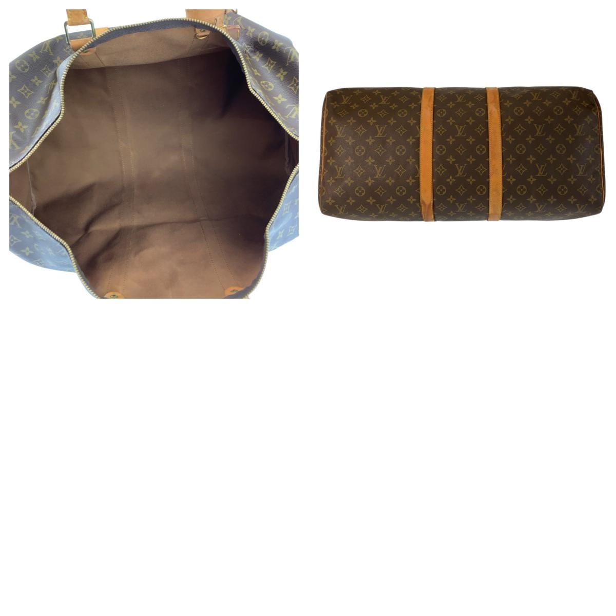 Louis Vuitton Monogram Keepall 55 Brown Gold Boston Bag — view 9