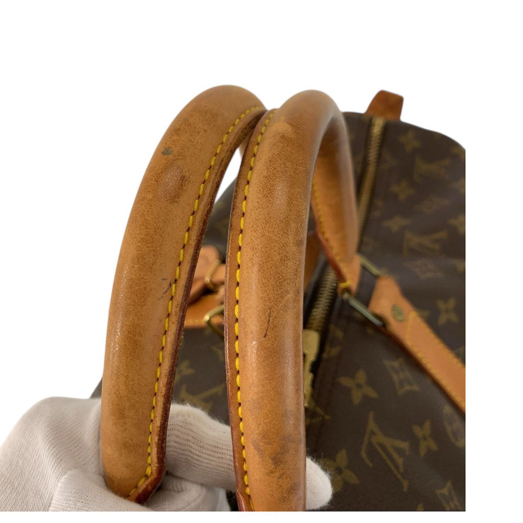 Louis Vuitton Monogram Keepall 55 Brown Gold Boston Bag — view 8