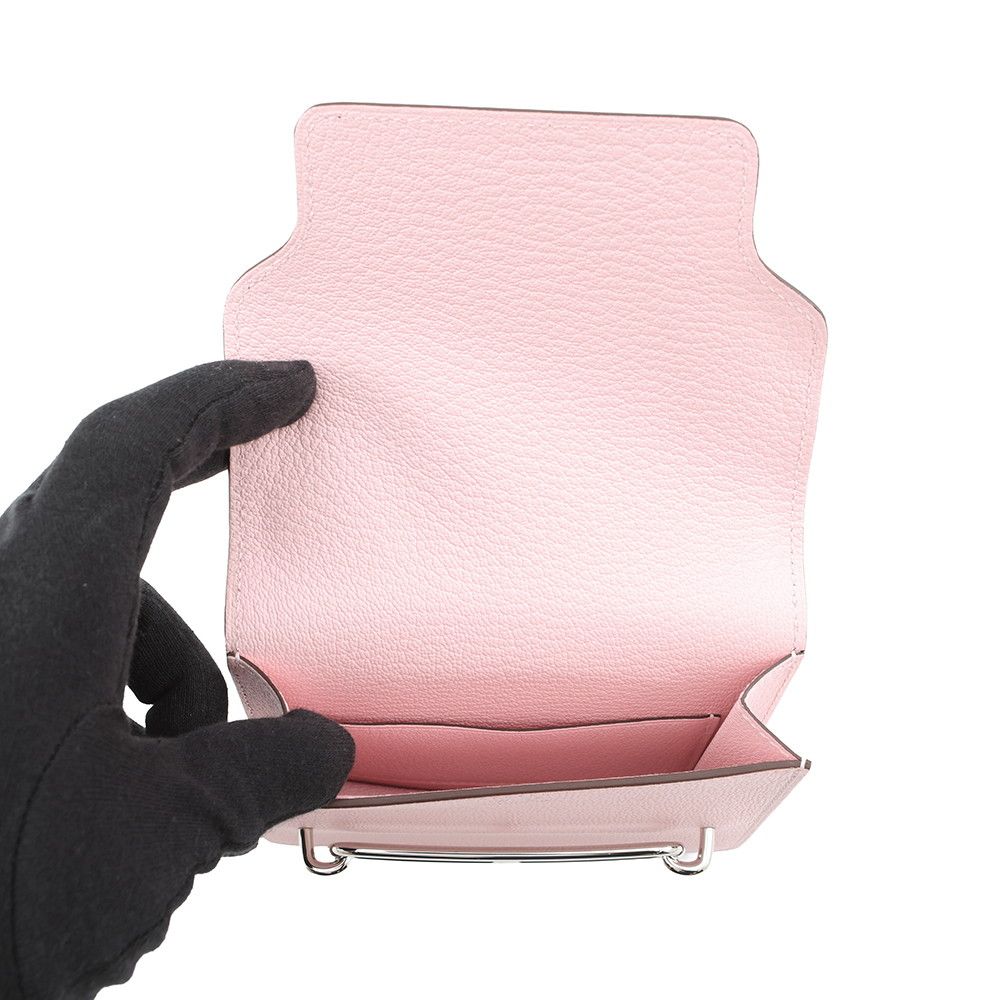 Hermes Wallet Roulis Slim Rose Sakura Silver Chevre Misor — view 6
