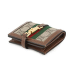 Gucci Bifold Wallet Jackie Card Case GG Supreme Leather Beige Brown — view 2