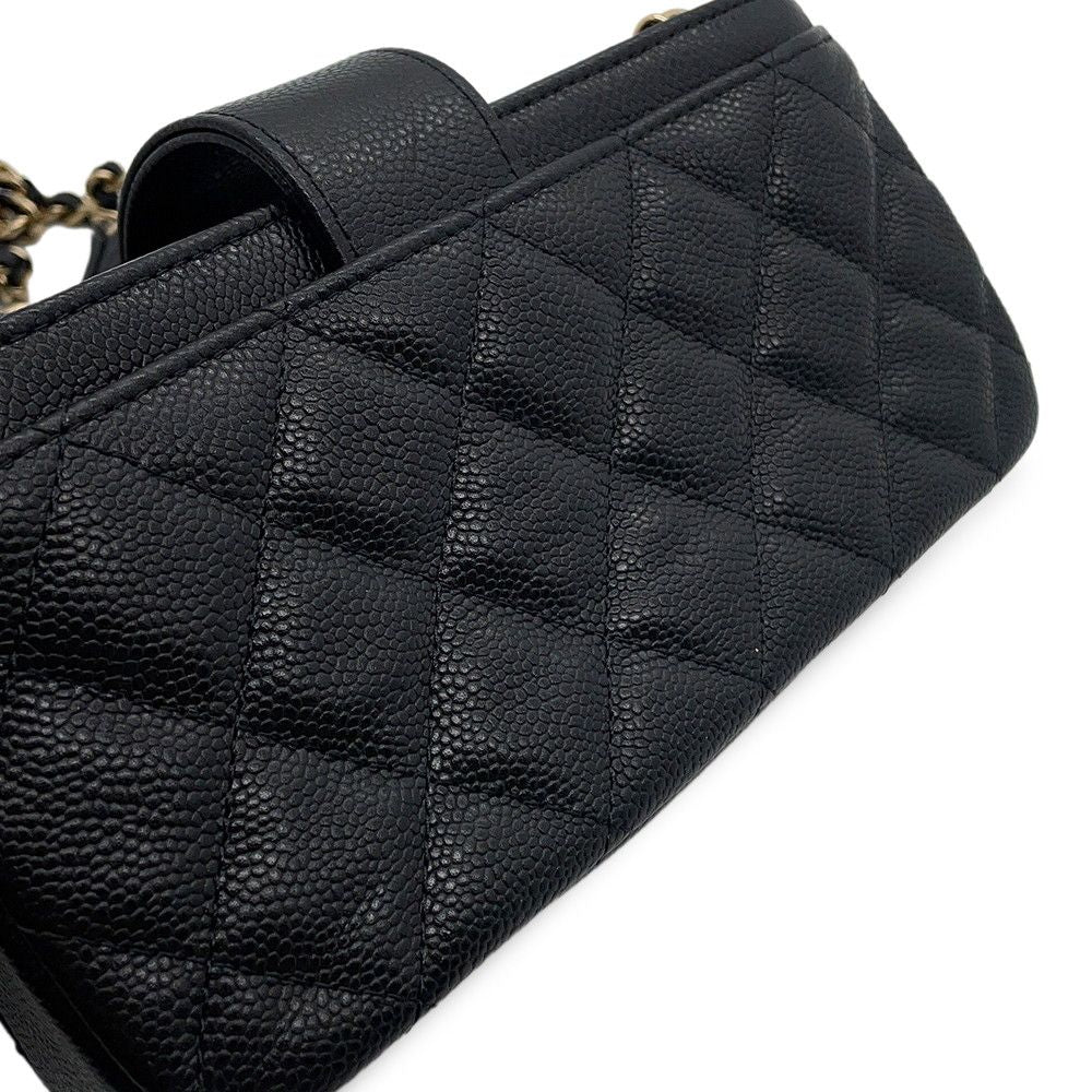Chanel Phonecase Quilted Chain Shoulder Caviar Leather Bag — view 8