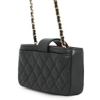 Chanel Phonecase Quilted Chain Shoulder Caviar Leather Bag — view 2
