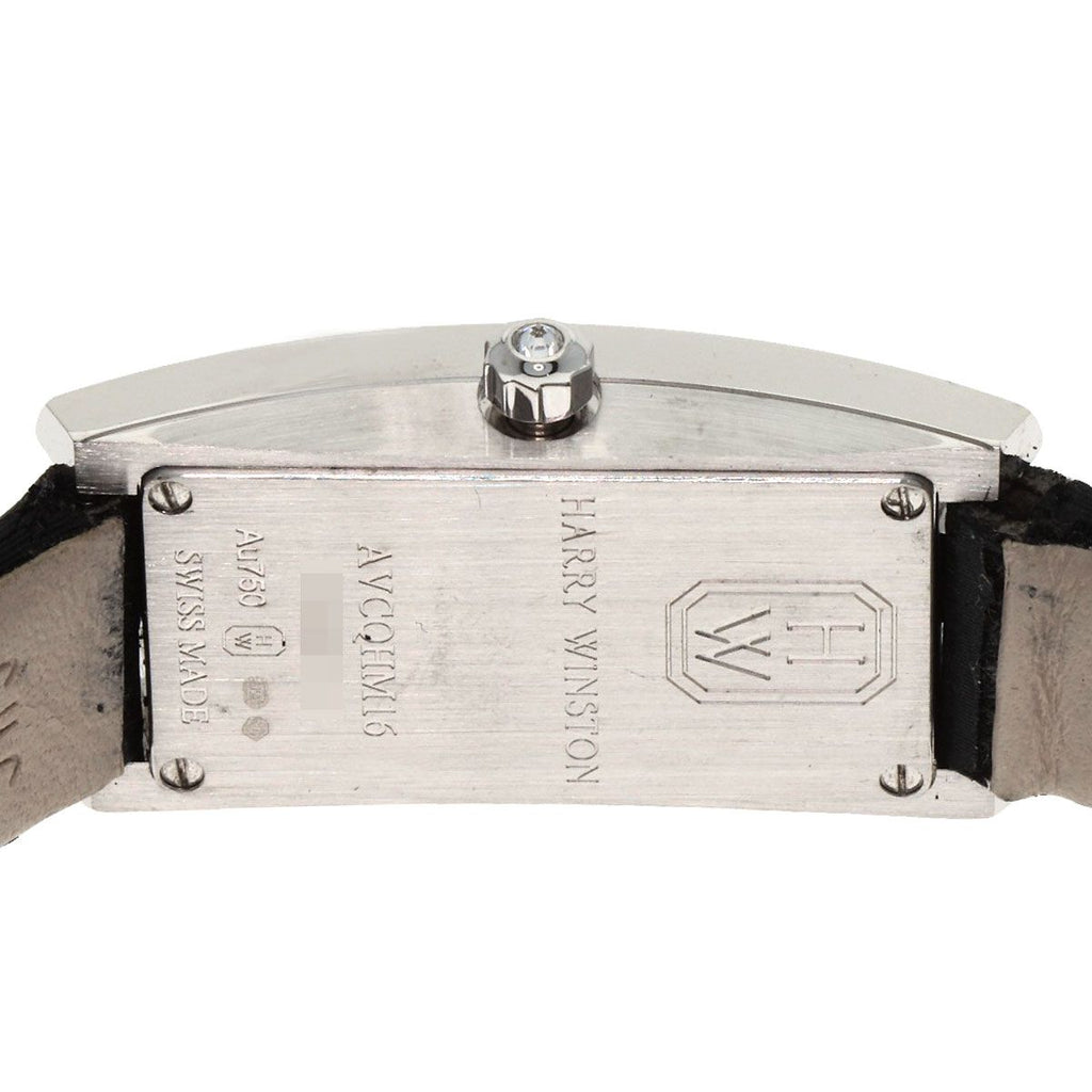 Harry Winston Avenue-c Mini Watch 18K White Gold Leather Shell — view 7