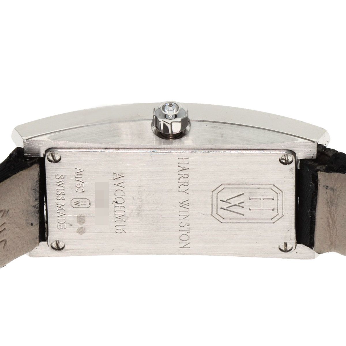 Harry Winston Avenue-c Mini Watch 18K White Gold Leather Shell — view 7