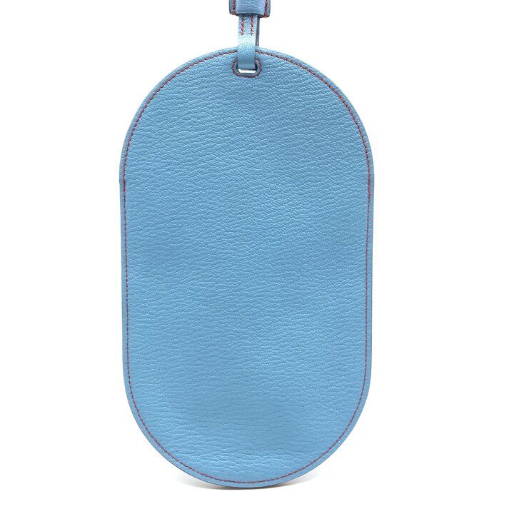 Hermes Pochette Insalm Leather Mini Smartphone Shoulder Bag Blue Purse — view 2