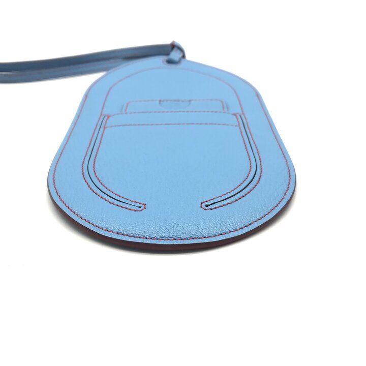 Hermes Pochette Insalm Leather Mini Smartphone Shoulder Bag Blue Purse — view 3
