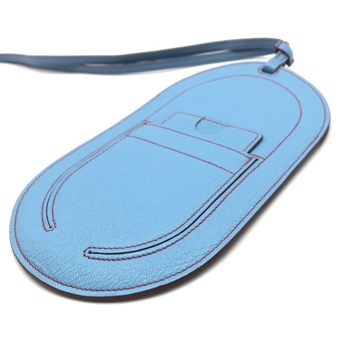 Hermes Pochette Insalm Leather Mini Smartphone Shoulder Bag Blue Purse — view 5