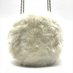 Chanel CC Logo Chain Shoulder Bag Crossbody White Silver — view 2