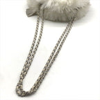 Chanel CC Logo Chain Shoulder Bag Crossbody White Silver — view 6
