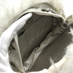 Chanel CC Logo Chain Shoulder Bag Crossbody White Silver — view 7