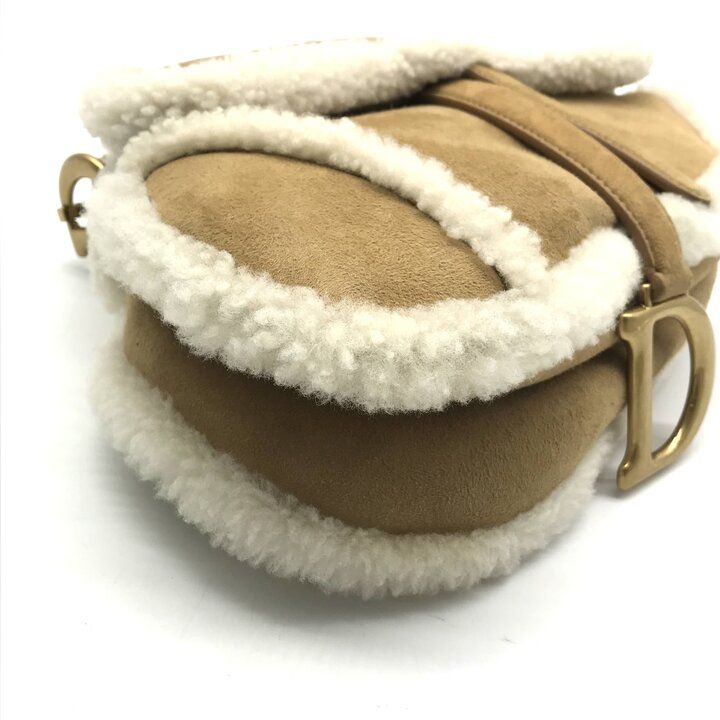 Dior Saddle Mouton Shoulder Bag Beige — view 4