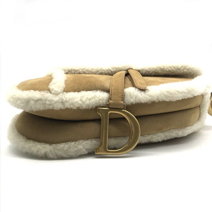 Dior Saddle Mouton Shoulder Bag Beige — view 3
