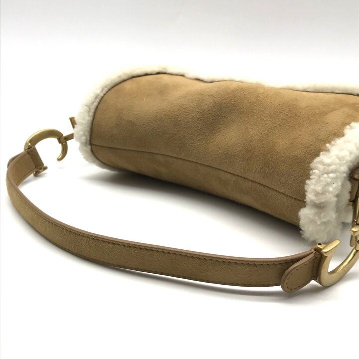 Dior Saddle Mouton Shoulder Bag Beige — view 6