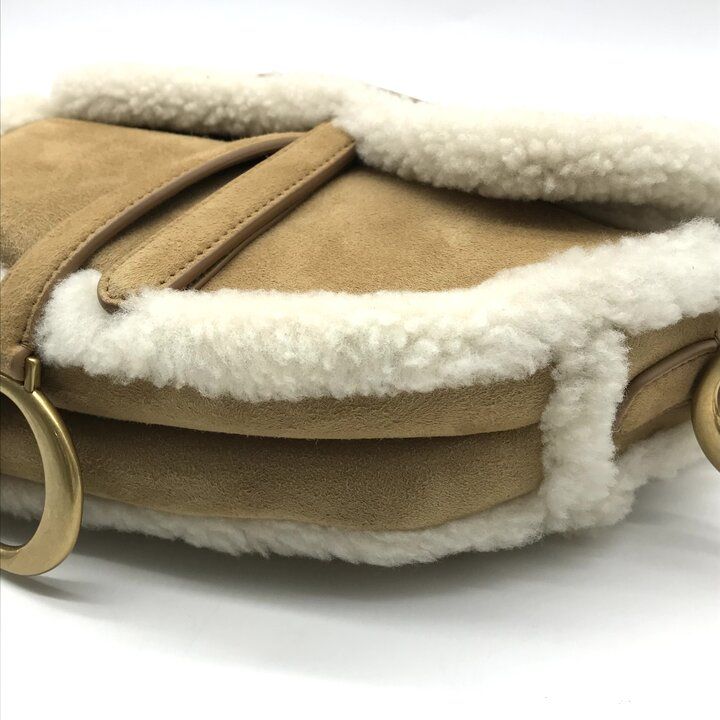 Dior Saddle Mouton Shoulder Bag Beige — view 5