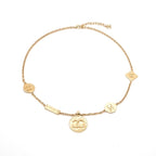 Chanel Necklace Pendant Choker Gold CC Logo Plate — view 2