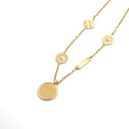 Chanel Necklace Pendant Choker Gold CC Logo Plate — view 4