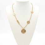 Chanel Necklace Pendant Choker Gold CC Logo Plate — view 7