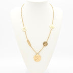 Chanel Necklace Pendant Choker Gold CC Logo Plate — view 8