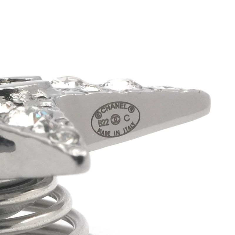 Chanel Hair Silver CC Logo Rhinestone Star Clip Set of 2 — view 5