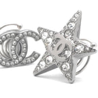 Chanel Hair Silver CC Logo Rhinestone Star Clip Set of 2 — view 4