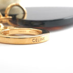 Celine Key Case Beige Brown Gold Triomphe Pom Charm — view 6