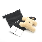 Celine Key Case Beige Brown Gold Triomphe Pom Charm — view 8