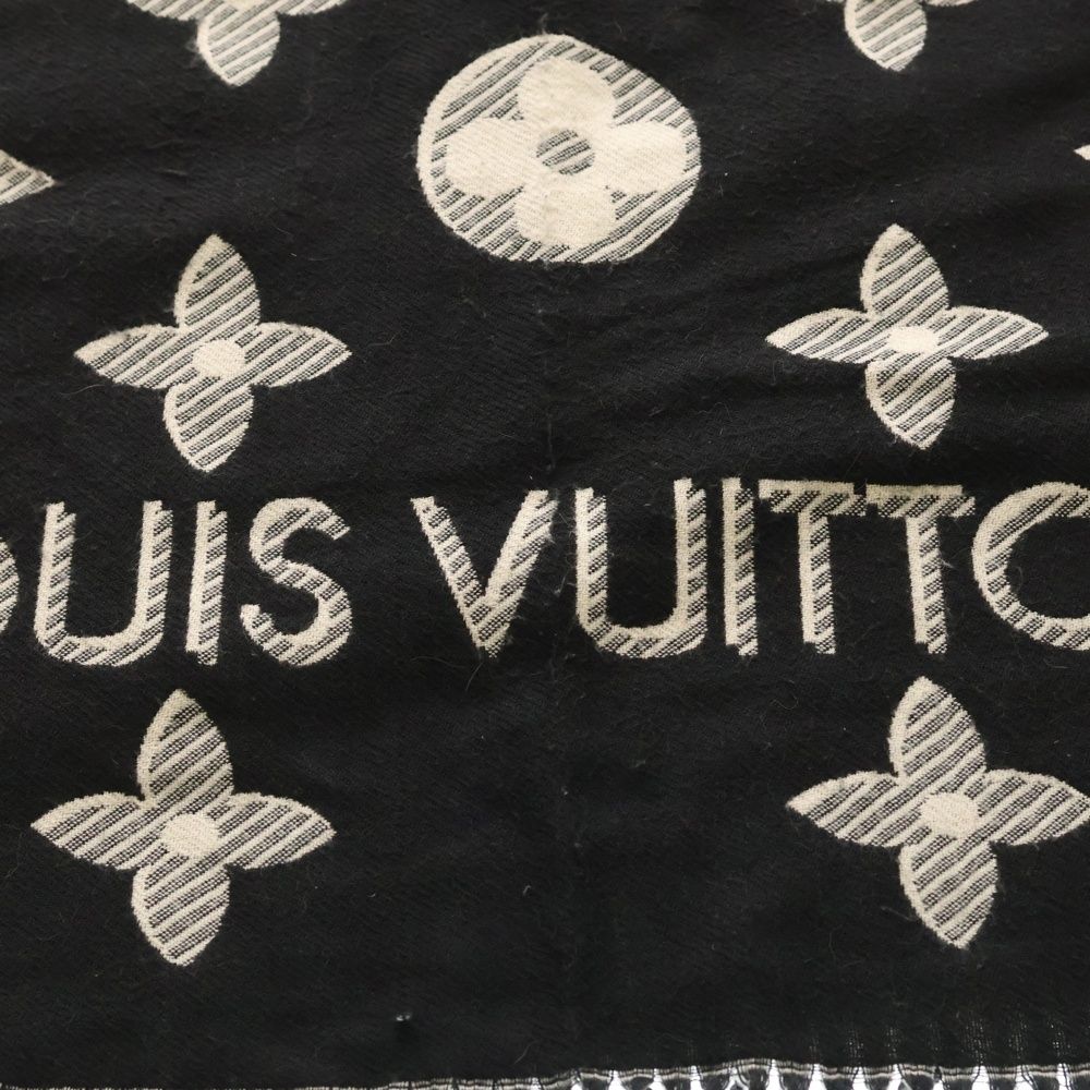 Louis Vuitton LV Essential Monogram All Over Logo Shawl Black — view 2