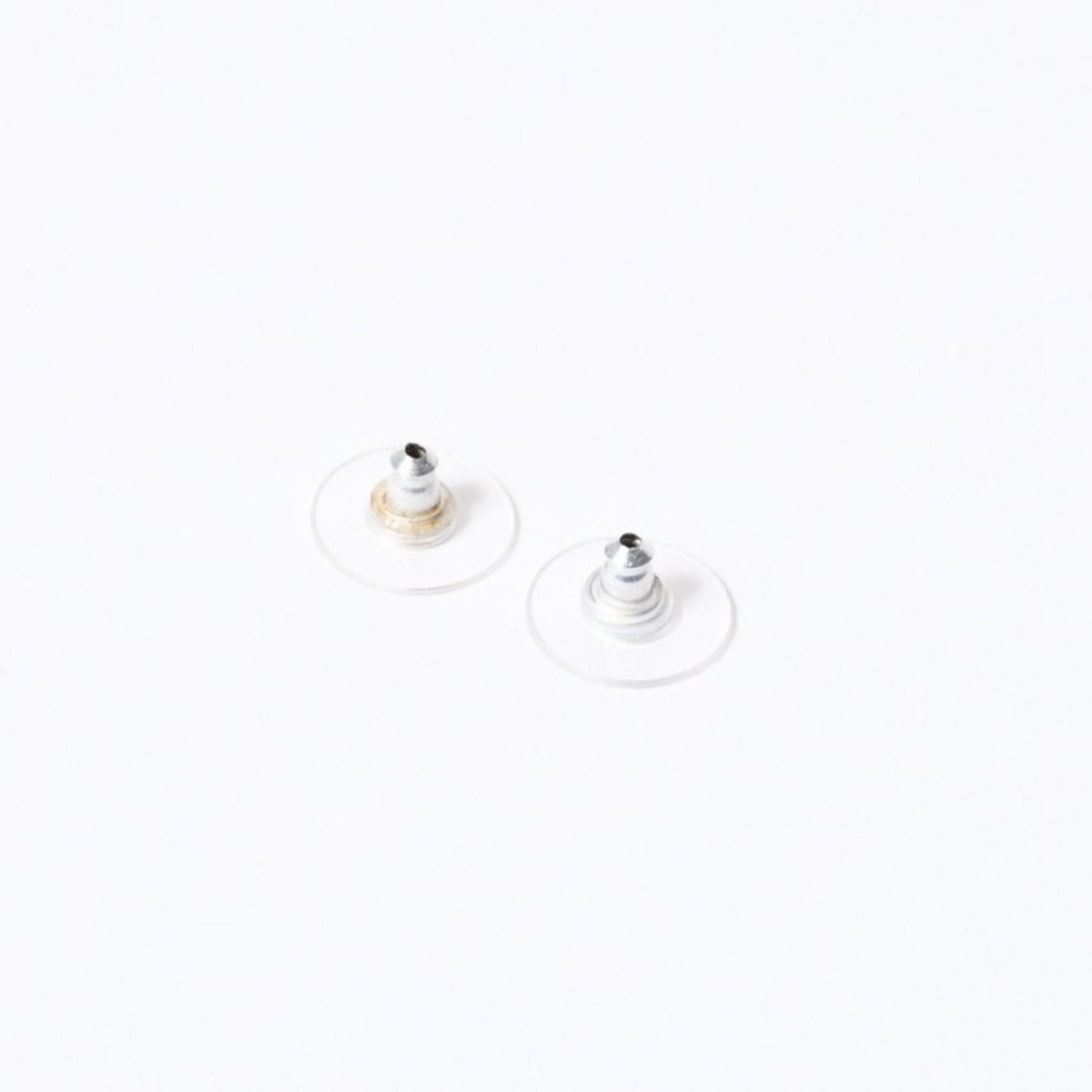 Chanel CC Logo Earrings 05 Acrylic Rhinestone Black Clear Silver — view 8