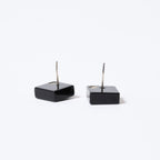 Chanel CC Logo Earrings 05 Acrylic Rhinestone Black Clear Silver — view 7