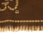 Gucci Check GG Wool Scarf Brown — view 3