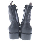 Hermes Side Zip Leather Short Boots Black — view 3