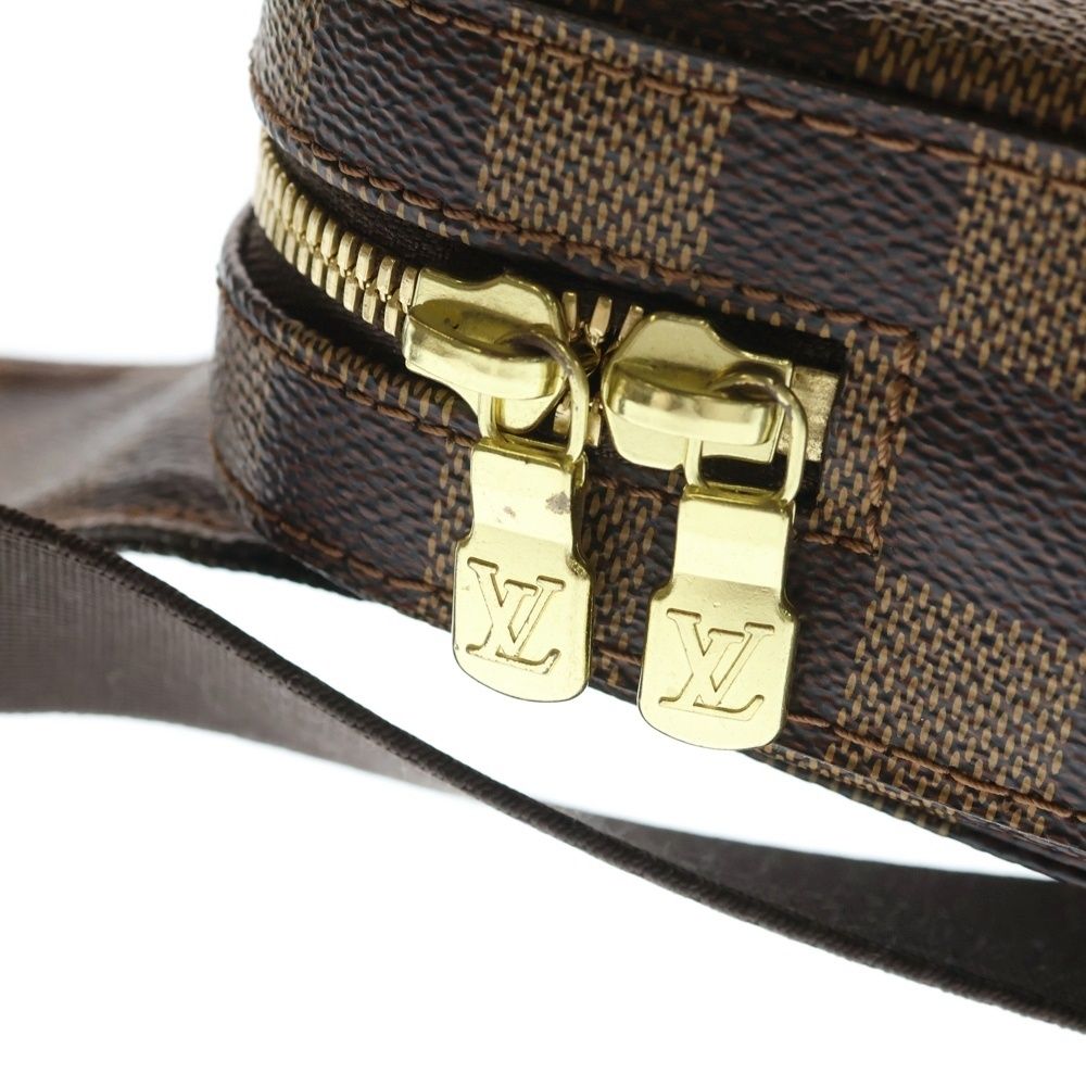 Louis Vuitton Damier Geronimos Shoulder Bag Brown Leather — view 5