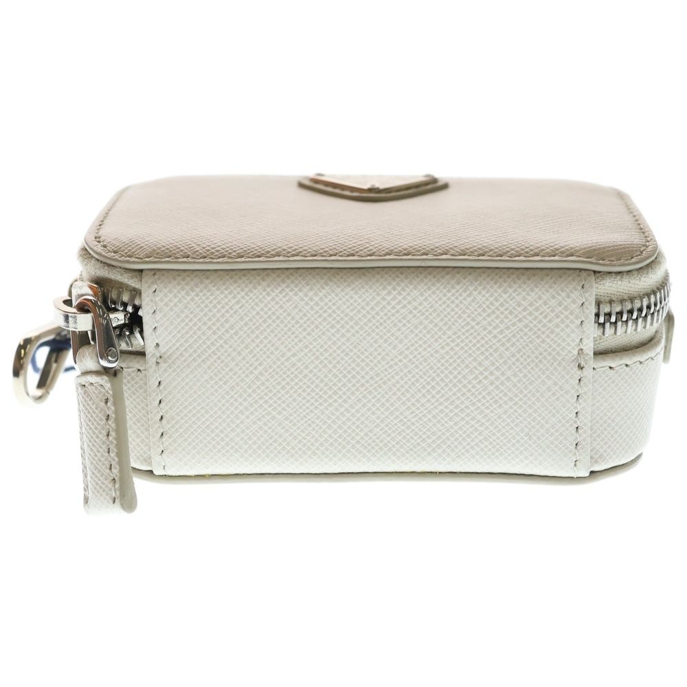 Prada Saffiano Mini Pouch Shoulder Bag Ivory Leather — view 5
