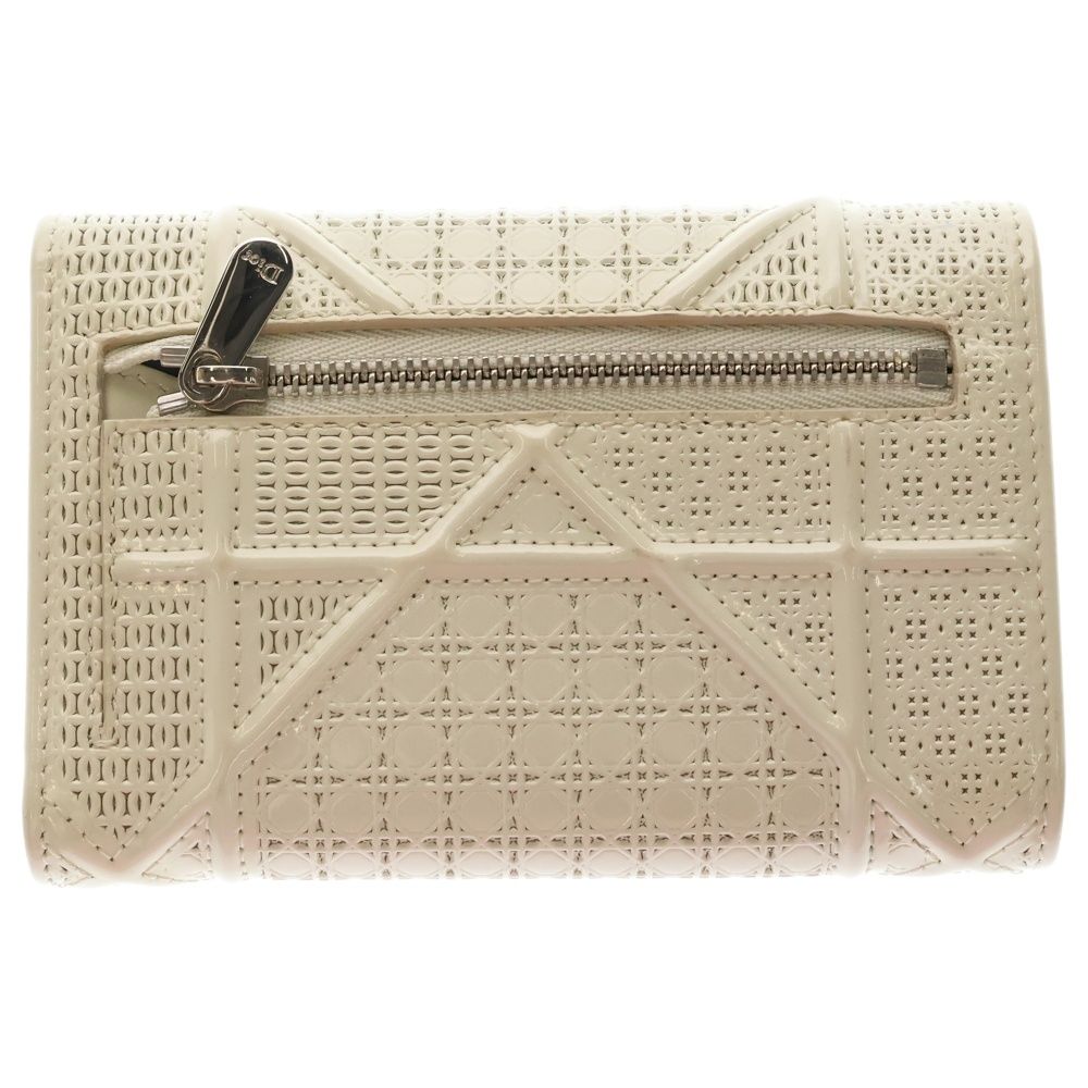 Dior Diorama Leather Trifold Wallet Compact White — view 2